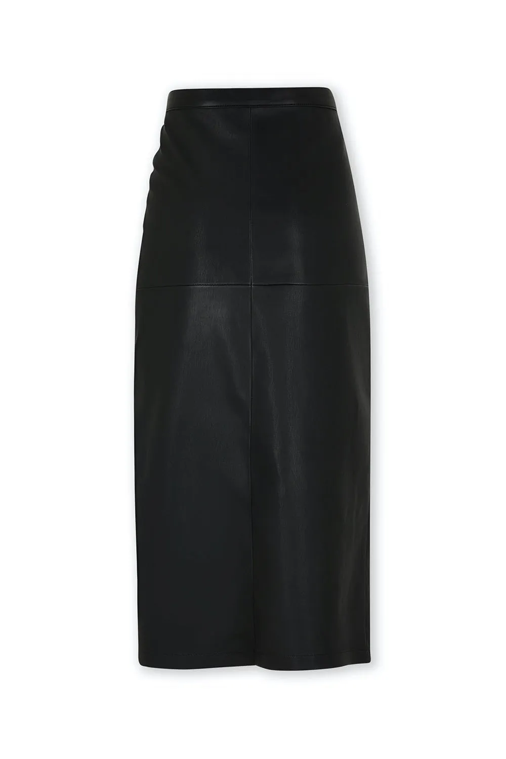 Ruched Button Midi Skirt