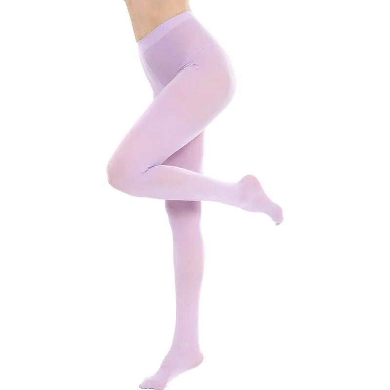 Run Resistant 80D Soft Solid Color Semi Opaque Footed Tights High Waist
