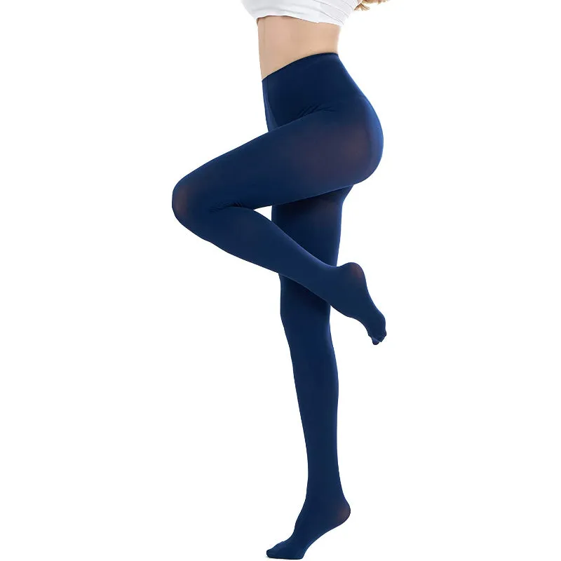 Run Resistant 80D Soft Solid Color Semi Opaque Footed Tights High Waist