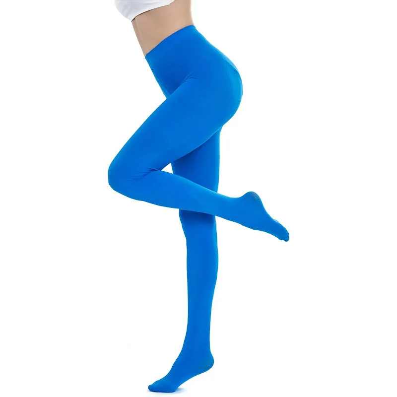 Run Resistant 80D Soft Solid Color Semi Opaque Footed Tights High Waist