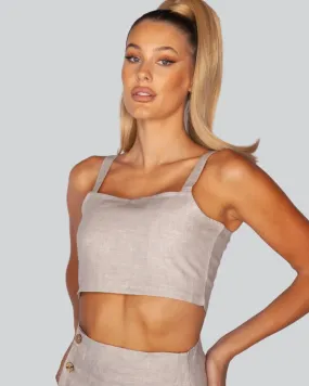 Sabbiosa - Italian Linen Crop Top - Mr. Linen Co