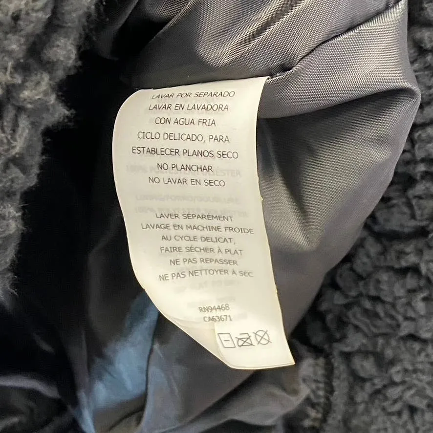 SAGE COLLECTIVE Women's Black Teddy Half Zip Jetsetter Faux Shearling Cropped Jacket SZ XS