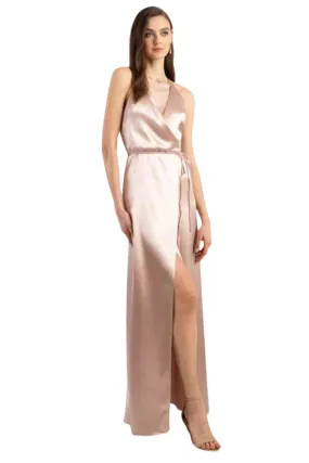 Satin High Split Maxi Evening Dress