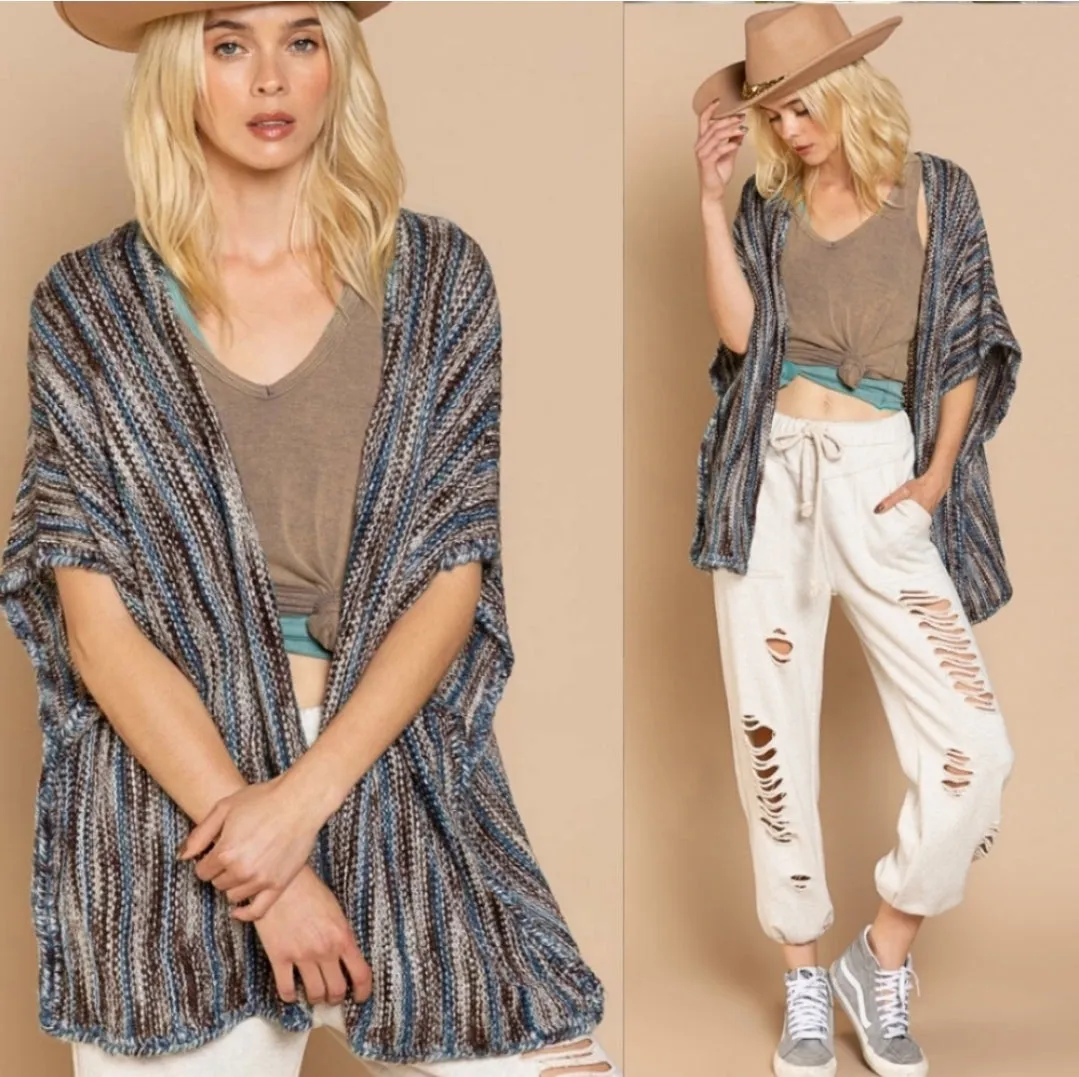 Short Sleeve Draped Cardigan