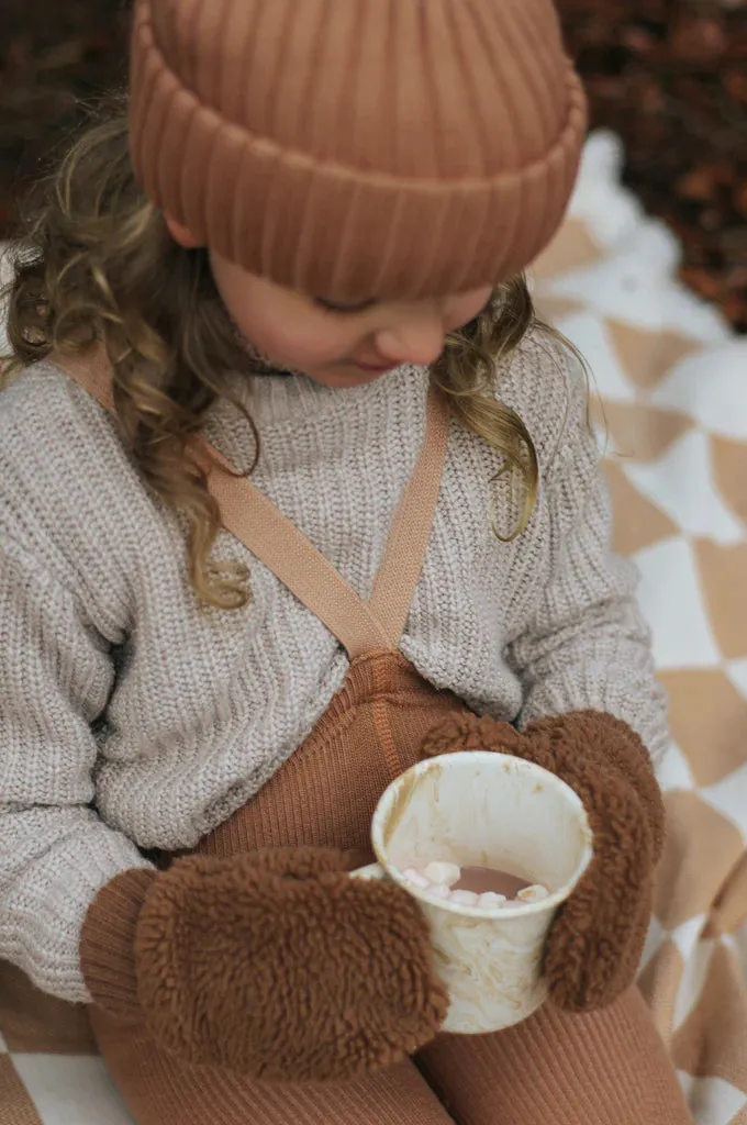 SILLY SILAS FOOTLESS MERINO COTTON TIGHTS - CAPPUCCINO