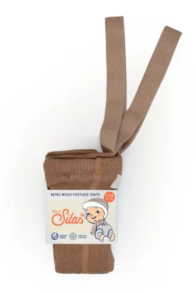 SILLY SILAS FOOTLESS MERINO COTTON TIGHTS - CAPPUCCINO