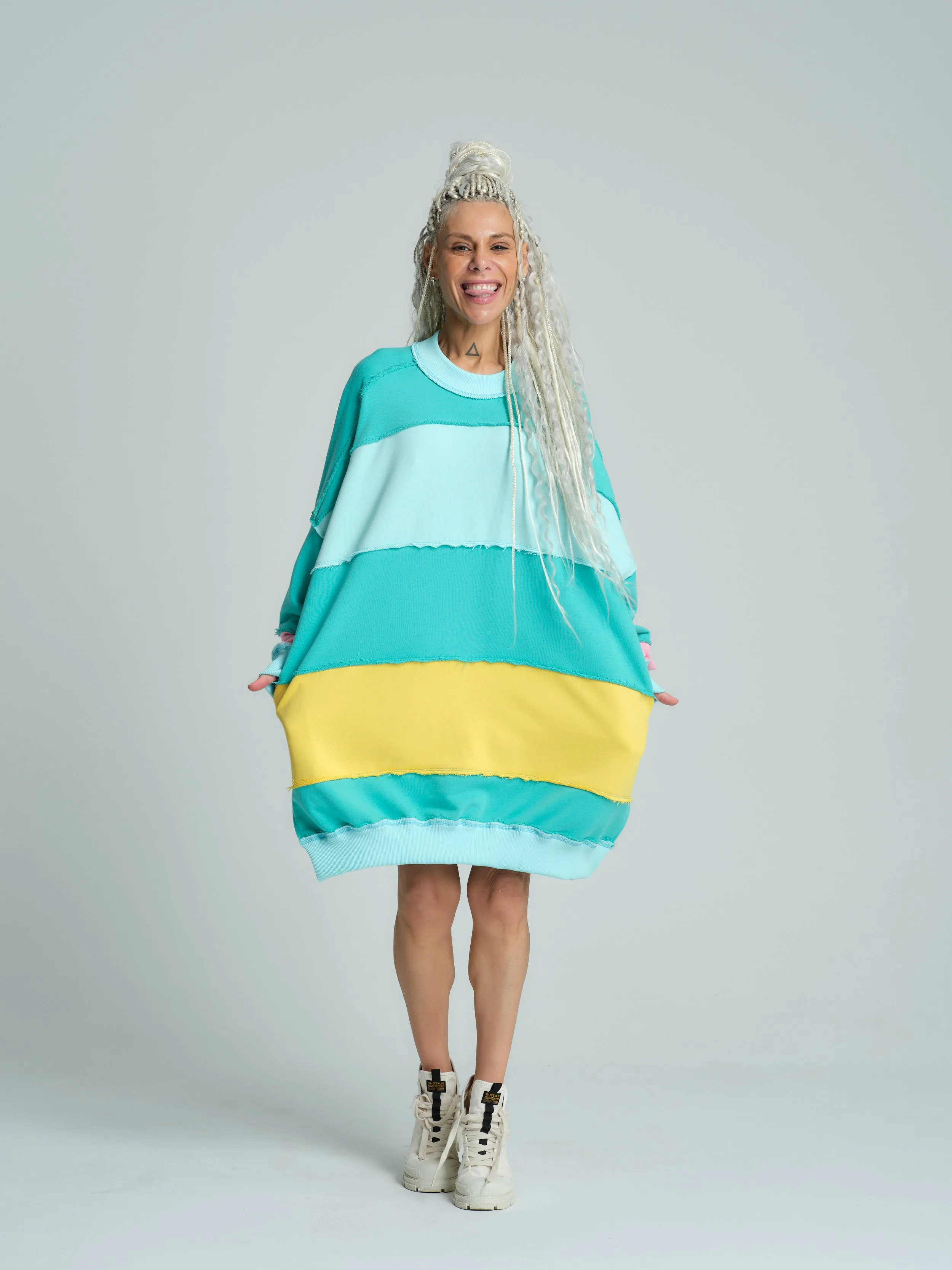 Slouchy Striped Multicolored Sweatshirt