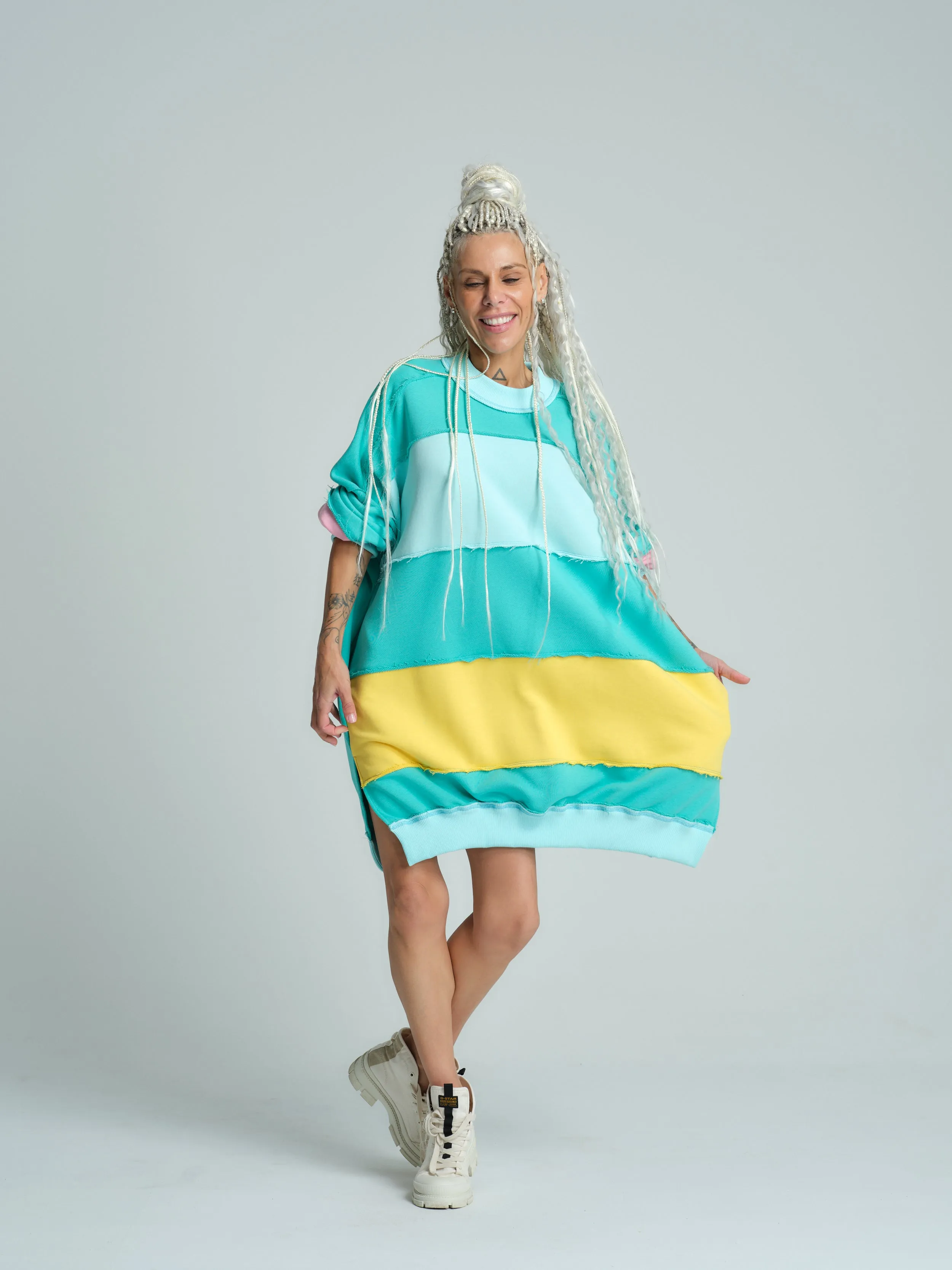 Slouchy Striped Multicolored Sweatshirt