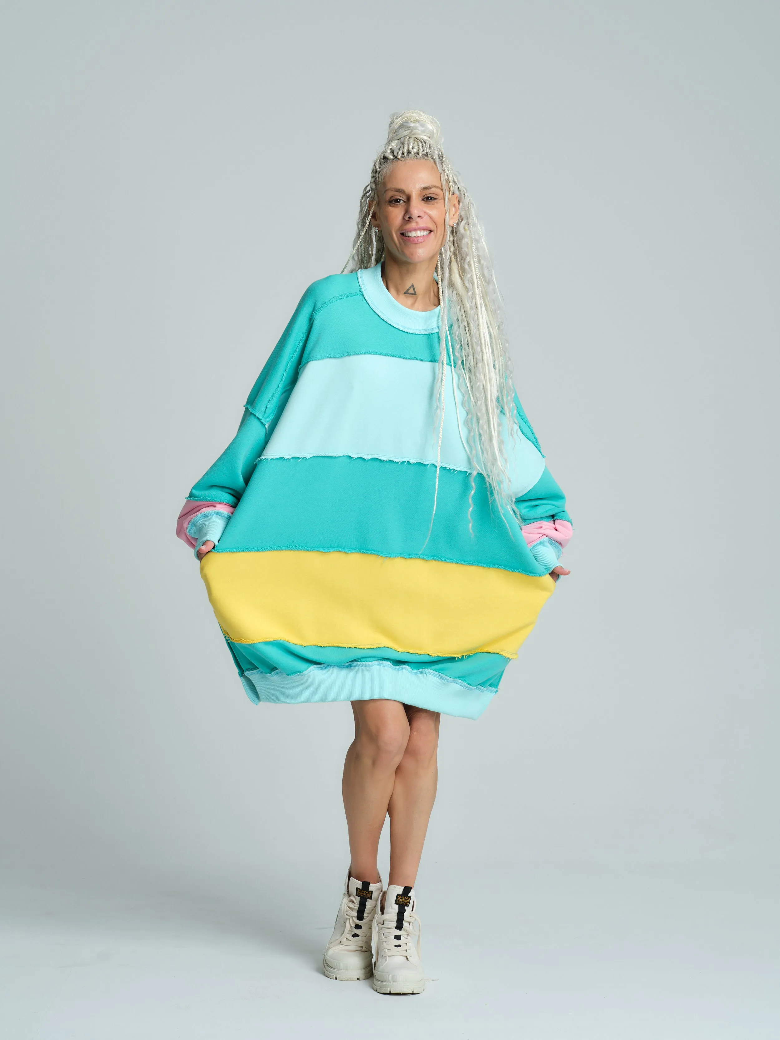 Slouchy Striped Multicolored Sweatshirt