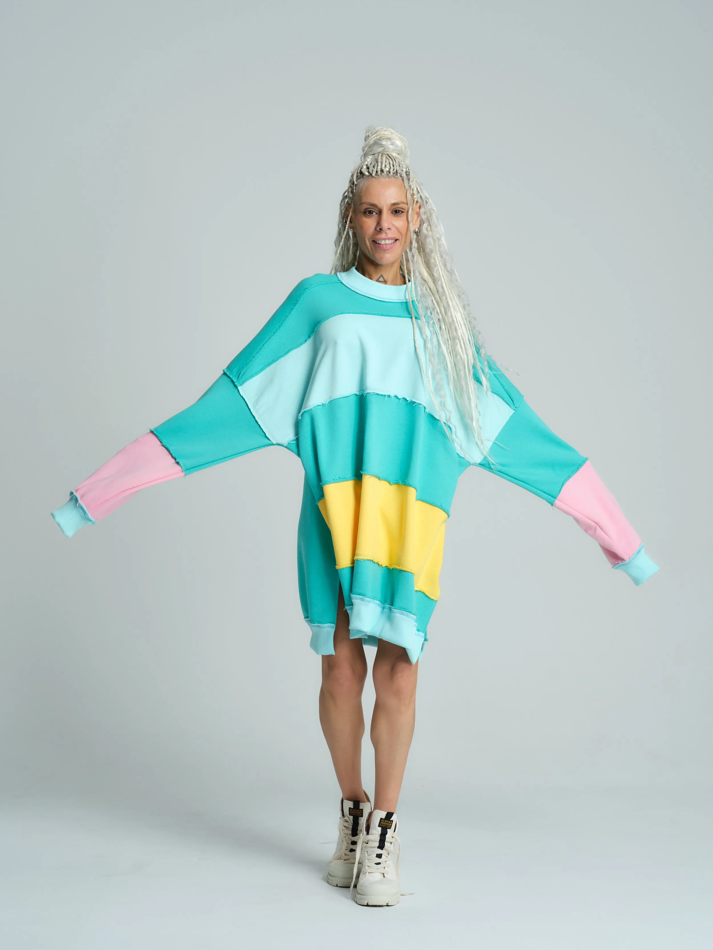 Slouchy Striped Multicolored Sweatshirt