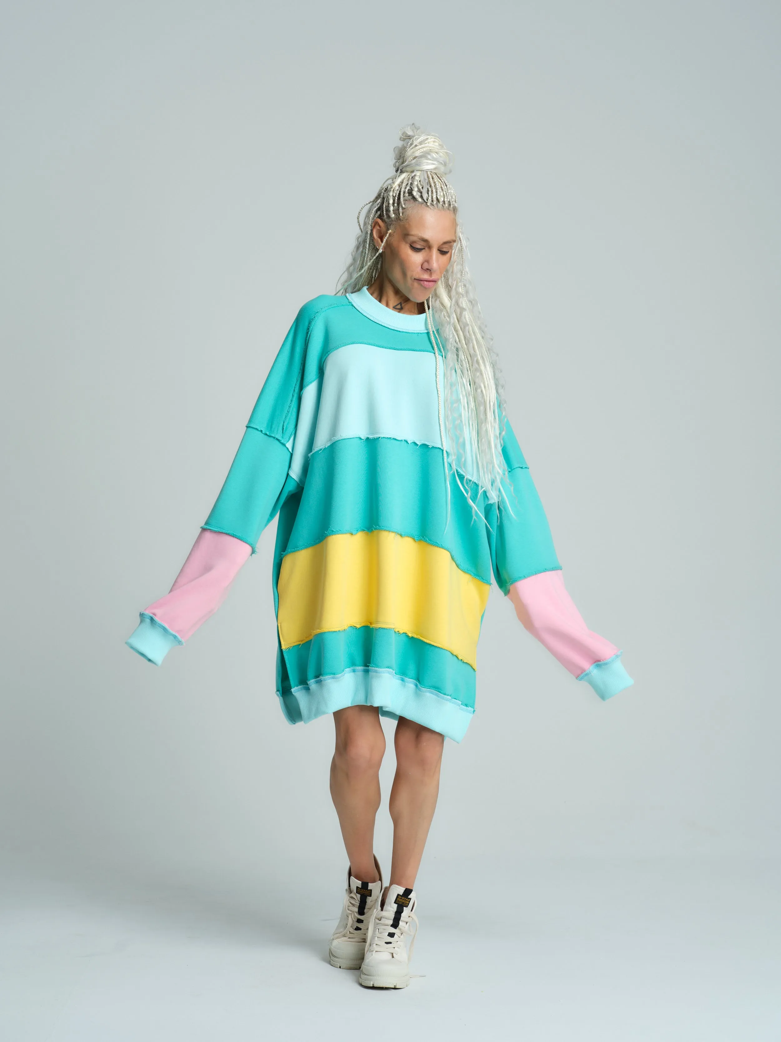 Slouchy Striped Multicolored Sweatshirt