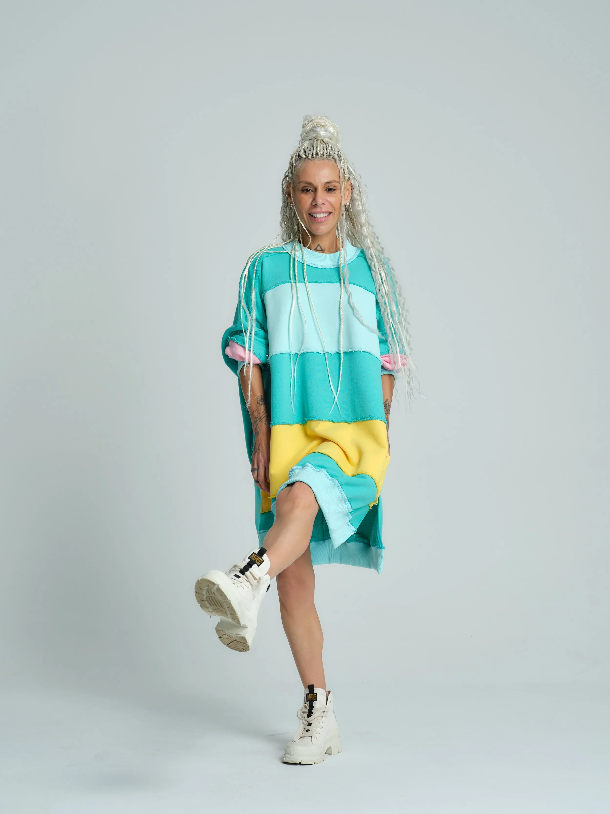 Slouchy Striped Multicolored Sweatshirt