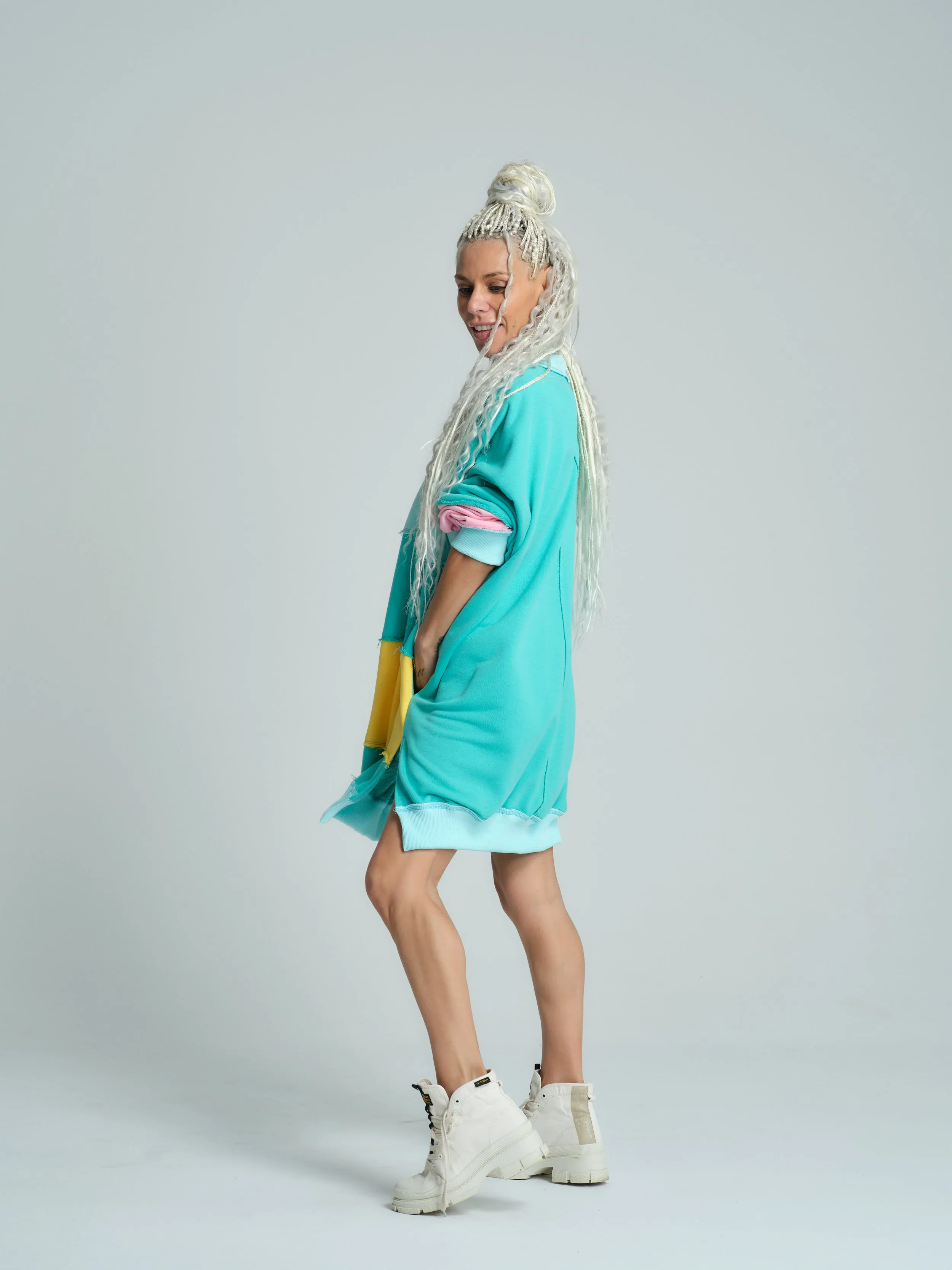 Slouchy Striped Multicolored Sweatshirt