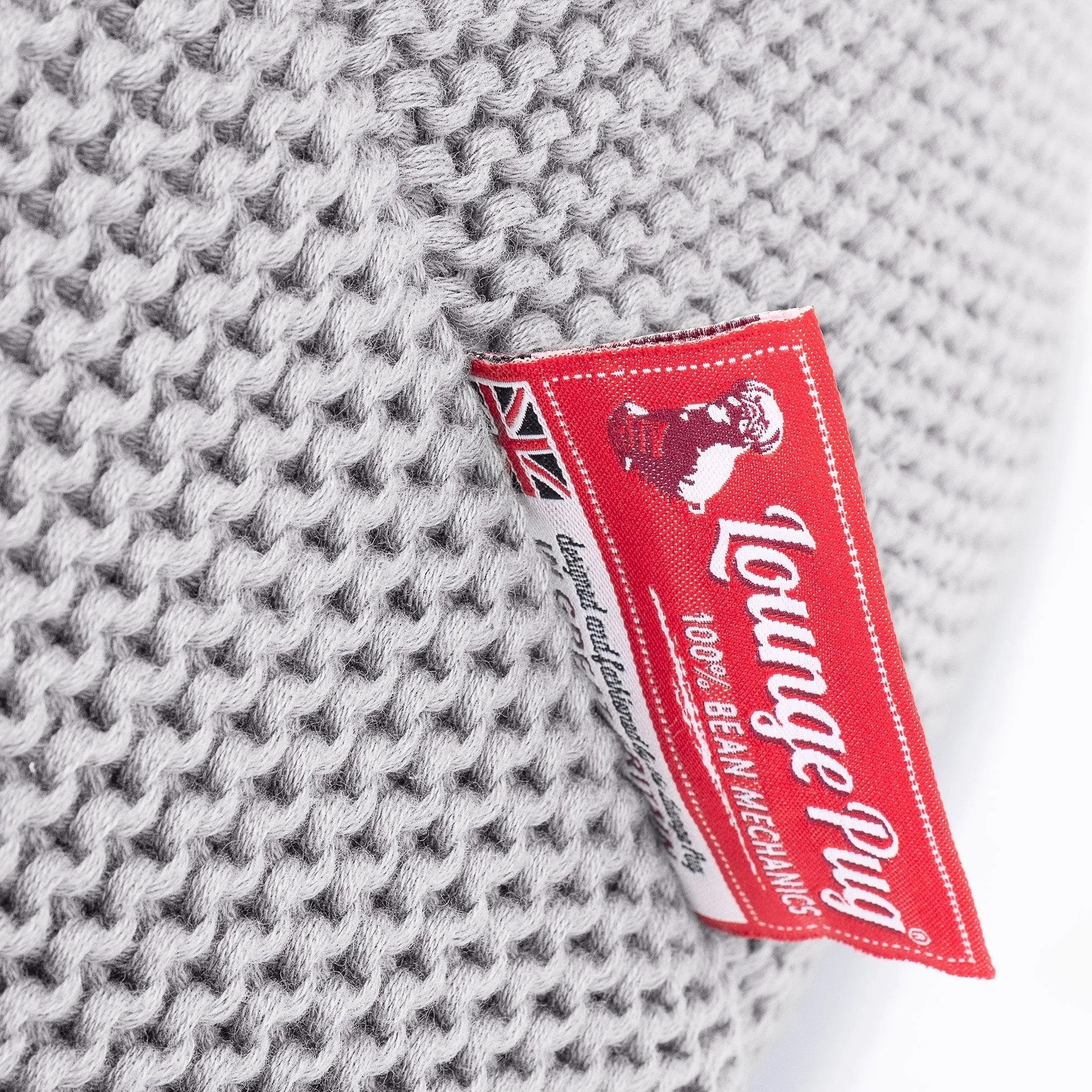 Small Footstool - Ellos Knitted Light Grey