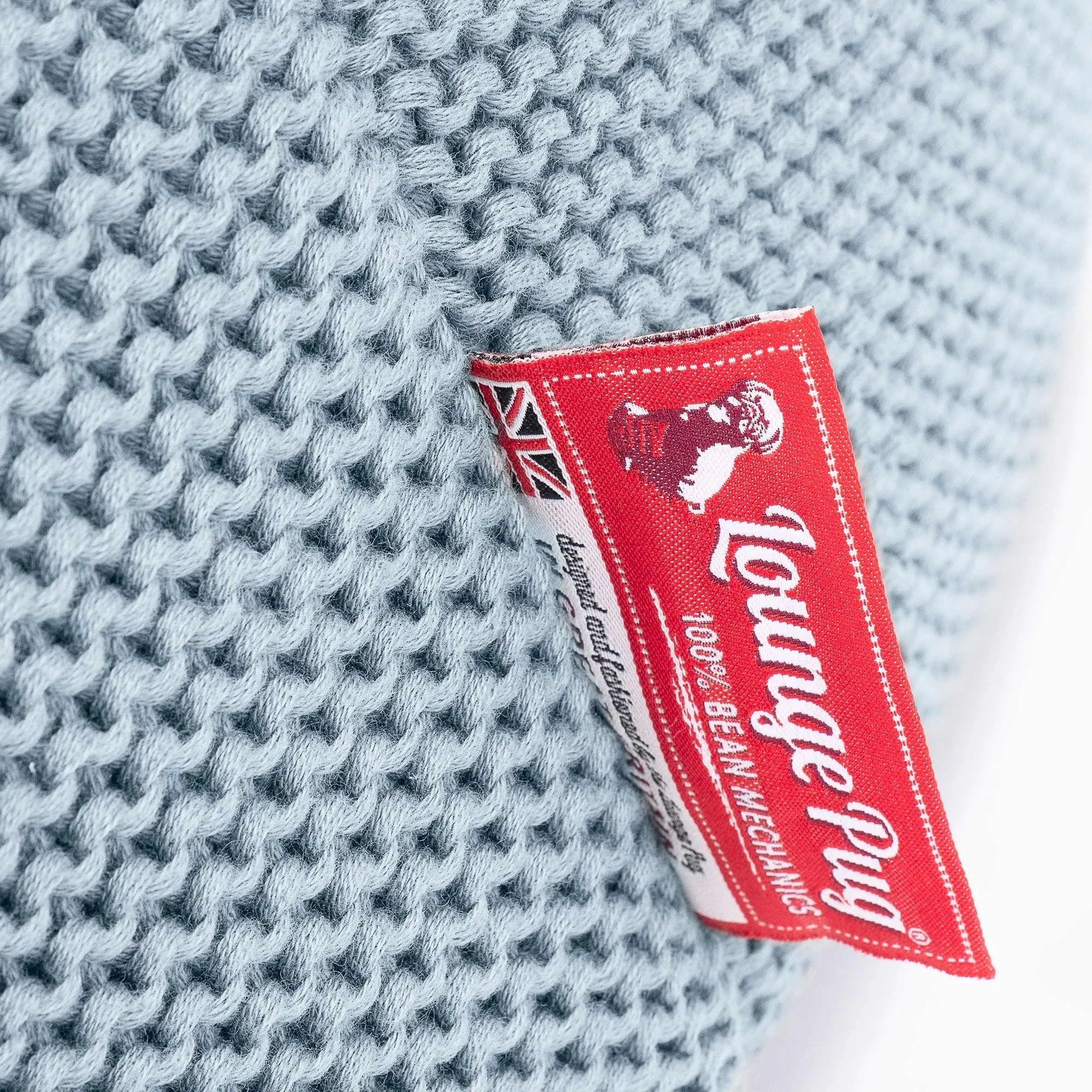 Small Footstool - Ellos Knitted Misty Blue