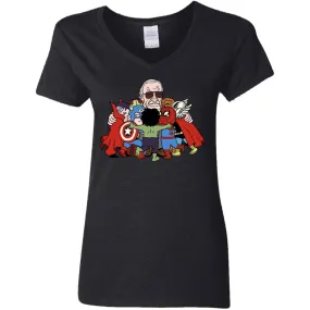 Stan Lee Shirt - Father Of Super Heroes Women V-Neck T-Shirt