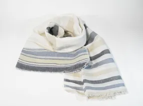 Striped Linen Shawl Scarf