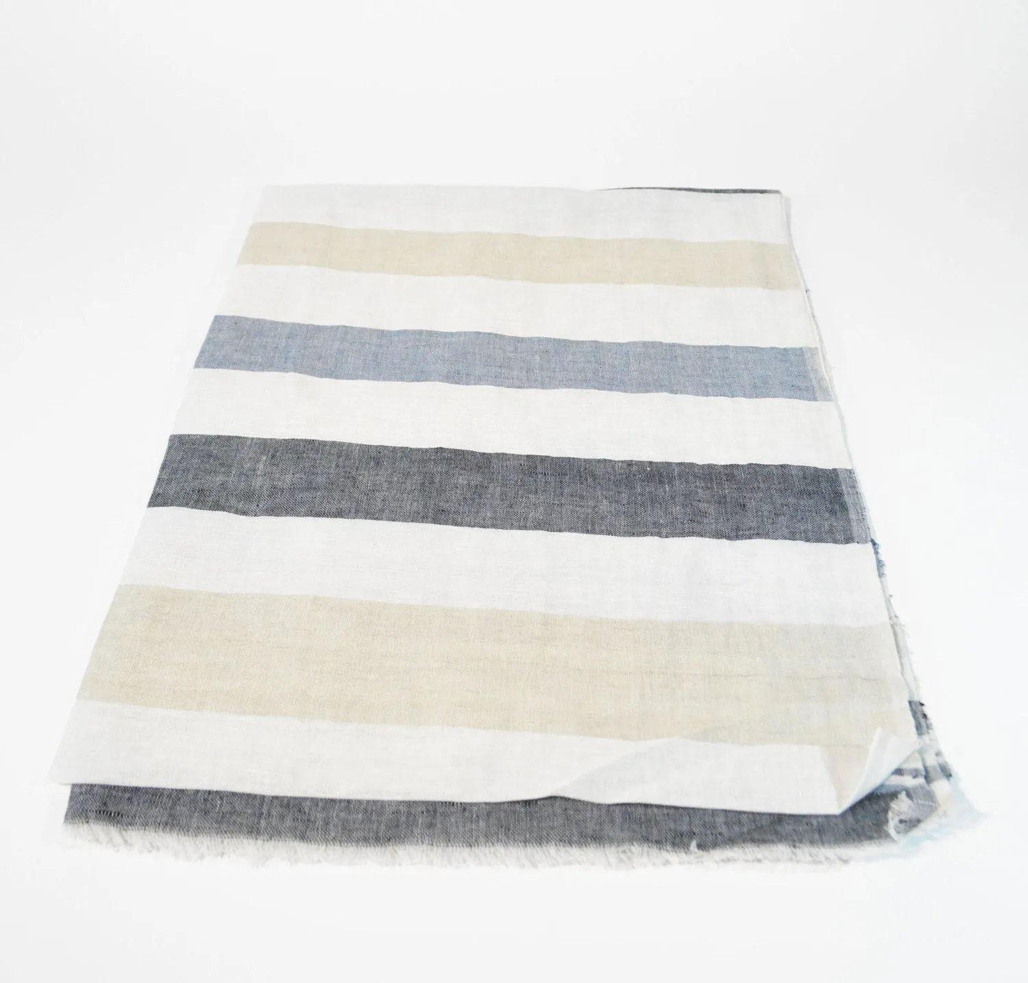 Striped Linen Shawl Scarf