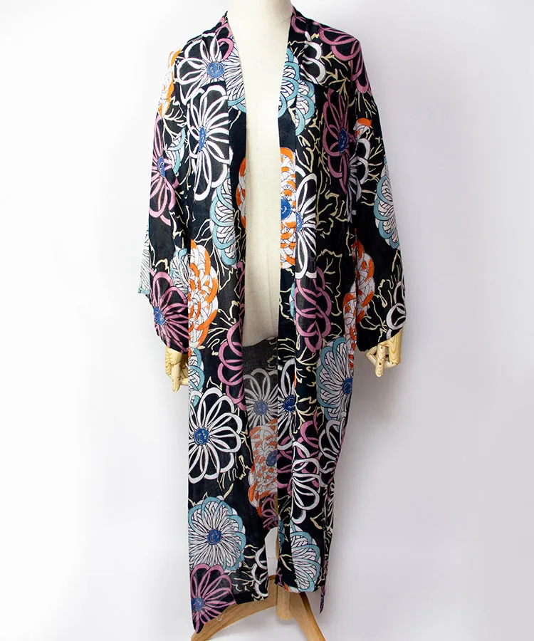 Sun Protection Cardigan  / Kiku Hanabi Boho Kimono Cardigan