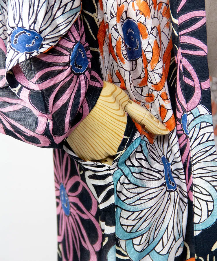 Sun Protection Cardigan  / Kiku Hanabi Boho Kimono Cardigan