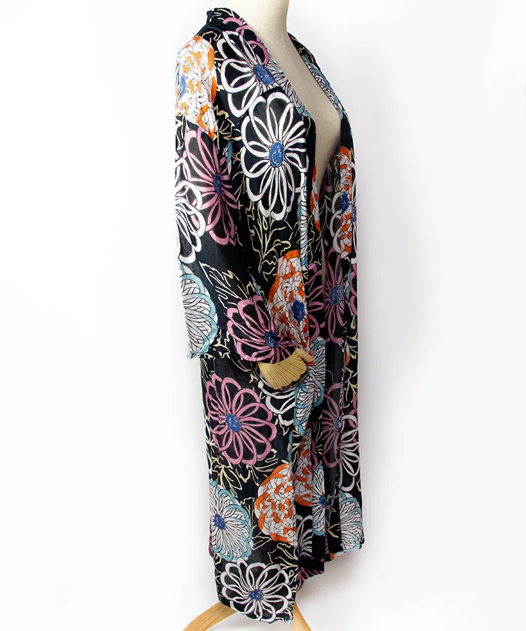 Sun Protection Cardigan  / Kiku Hanabi Boho Kimono Cardigan