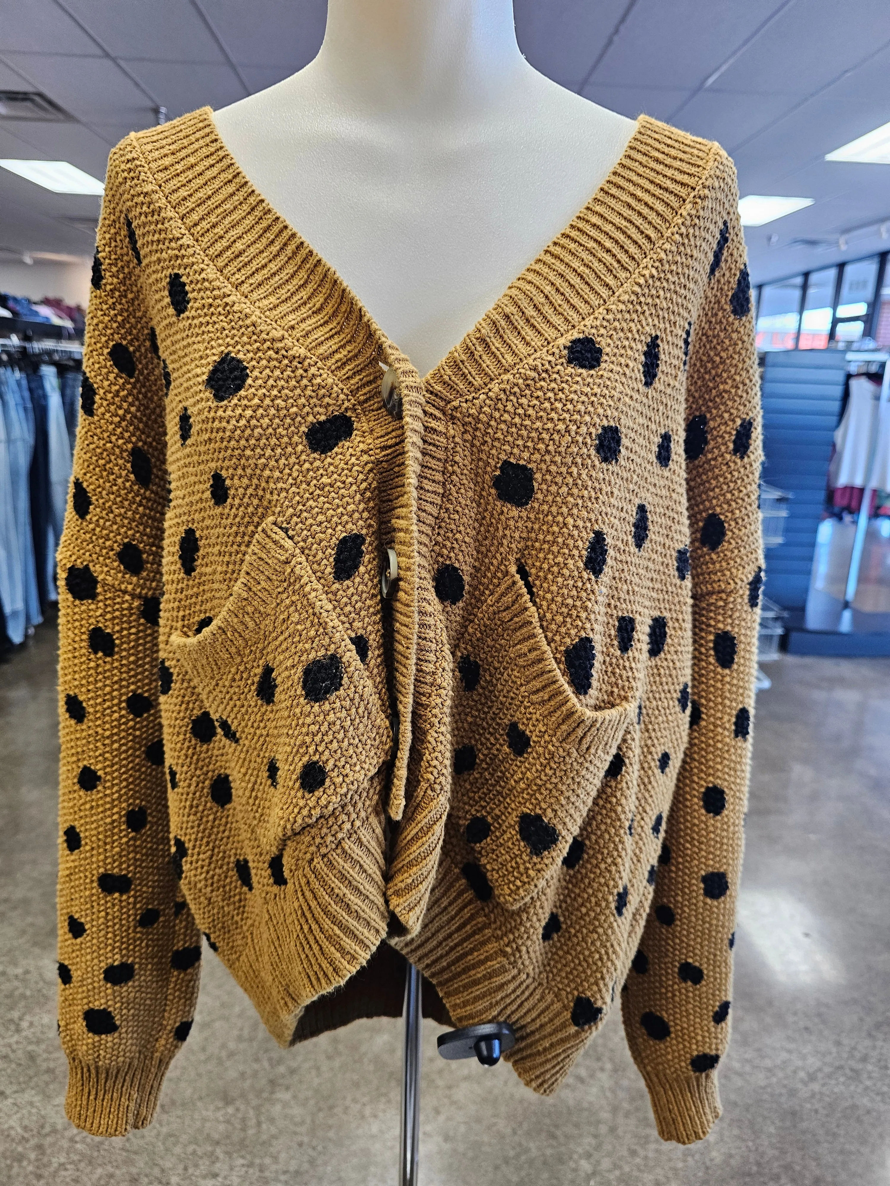 Sweater Cardigan By Madewell In Animal Print, Size:S