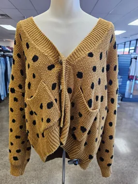 Sweater Cardigan By Madewell In Animal Print, Size:S