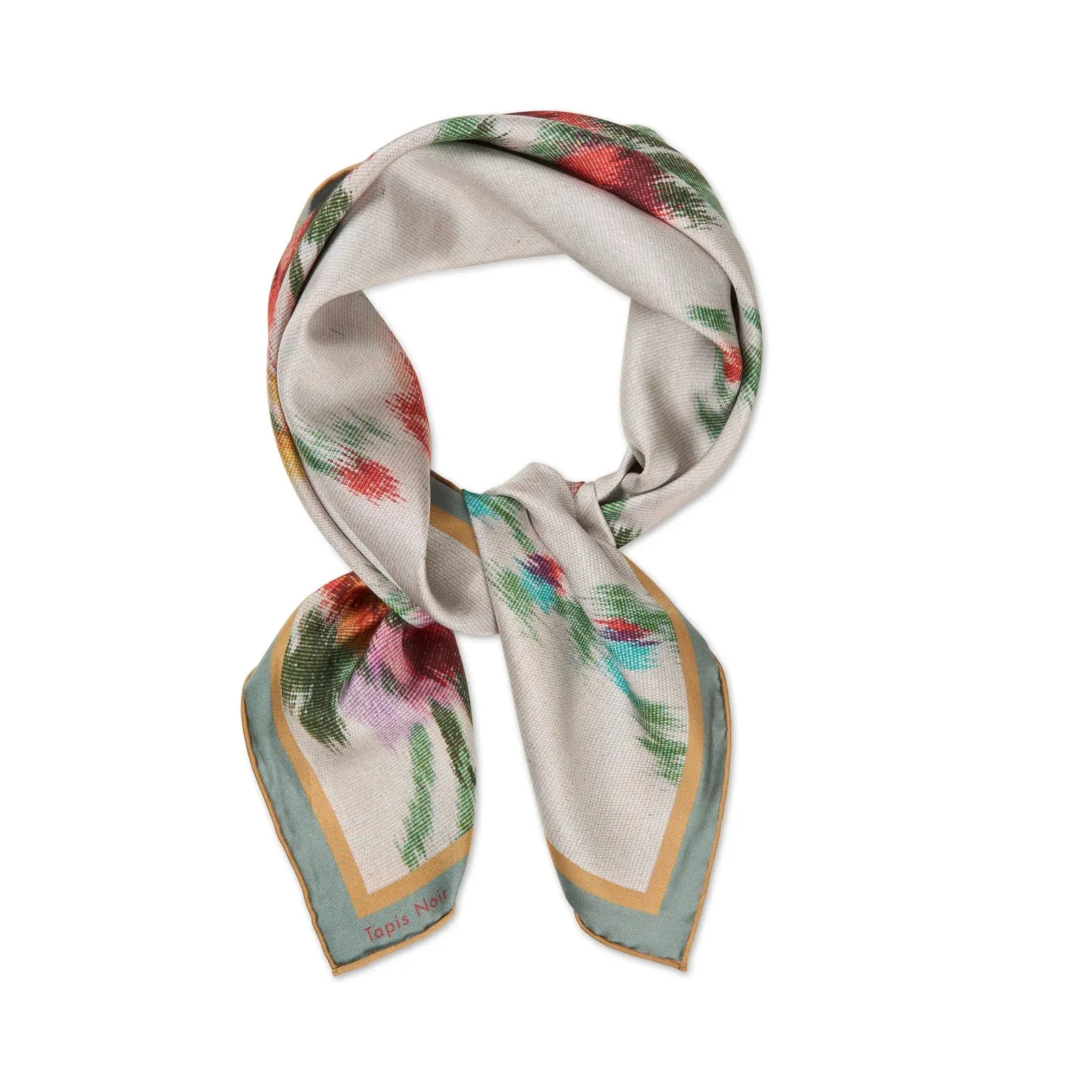 Tapis Noir Small Classical White Flower Scarf