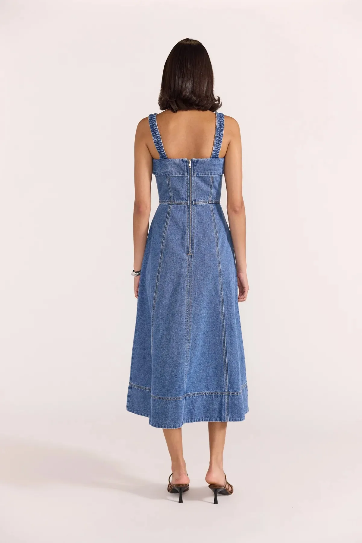 TATE DENIM MIDI DRESS