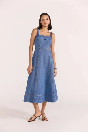 TATE DENIM MIDI DRESS