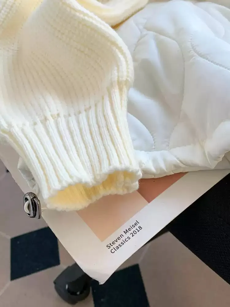 Thermal Cotton Patchwork Hooded Knitwear