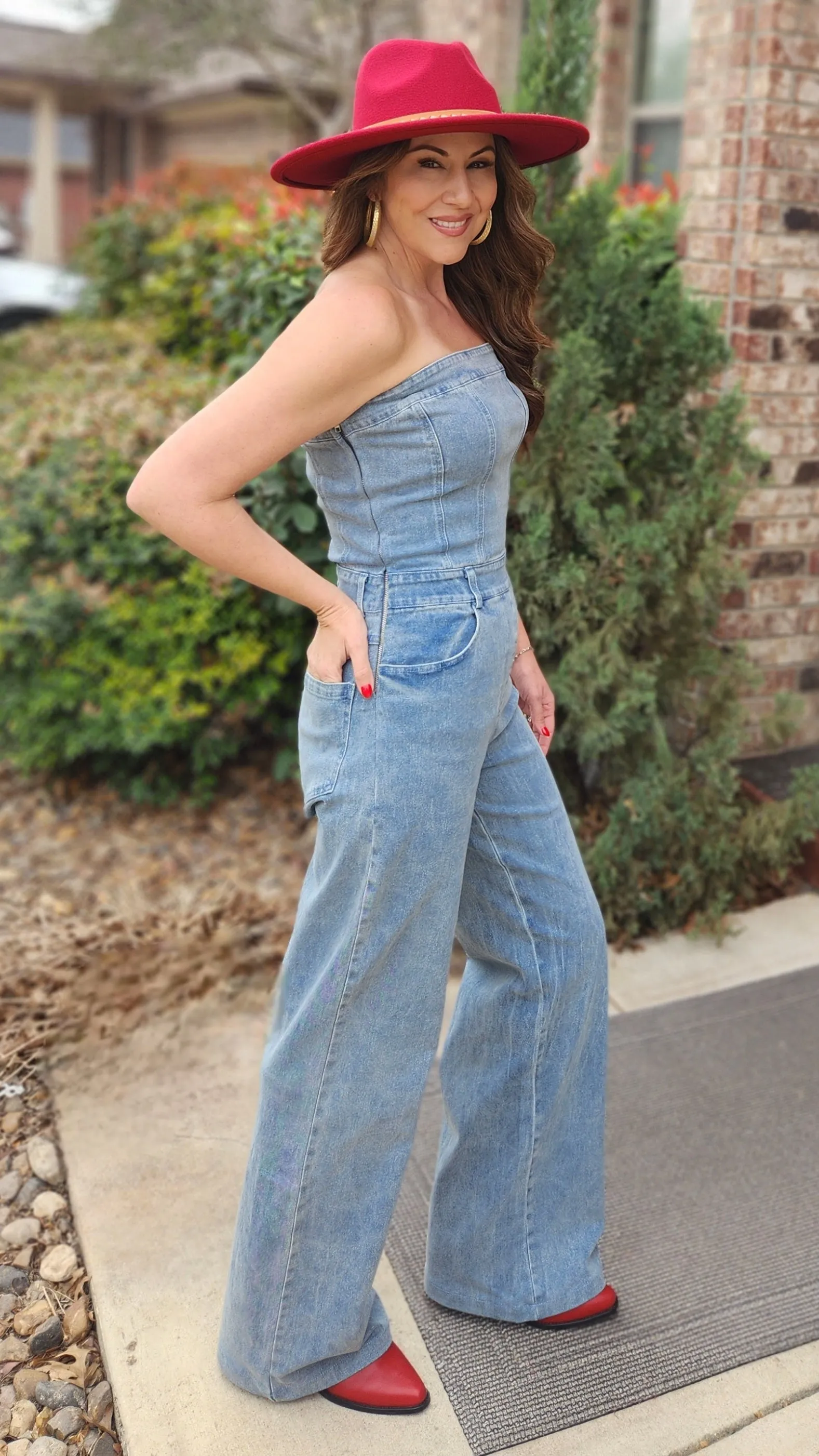 Turn Heads In This Denim Jumpsuit