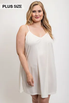 V-neck Slip Dress With Adjustable Straps (Plus Size)