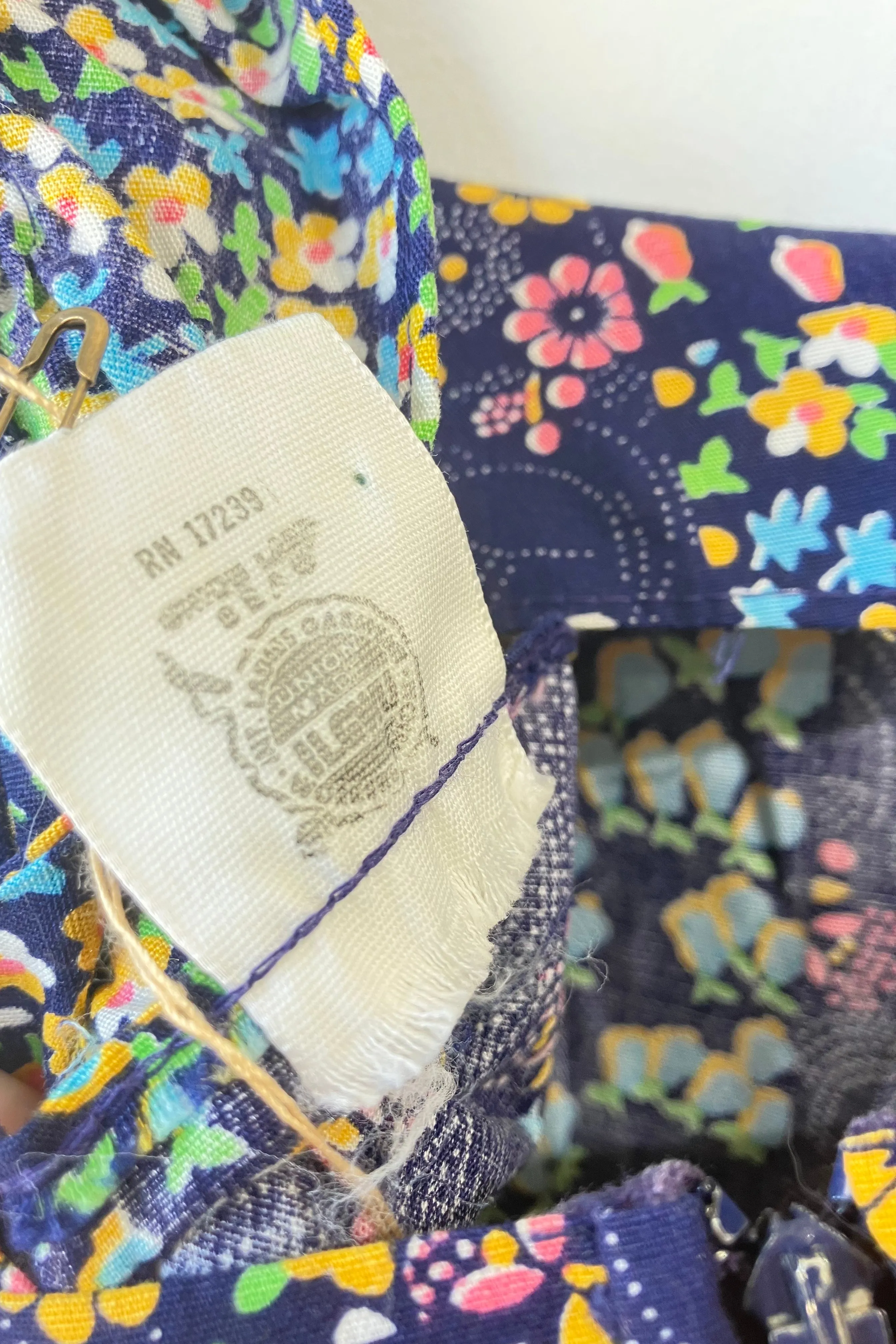 Vintage Navy Floral Sleeveless Prairie Dress