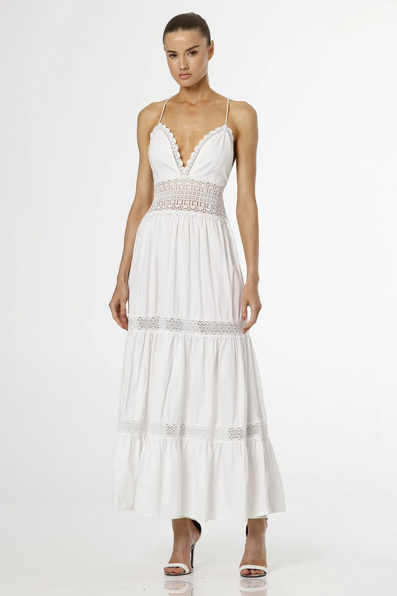 White Cotton Long Dress