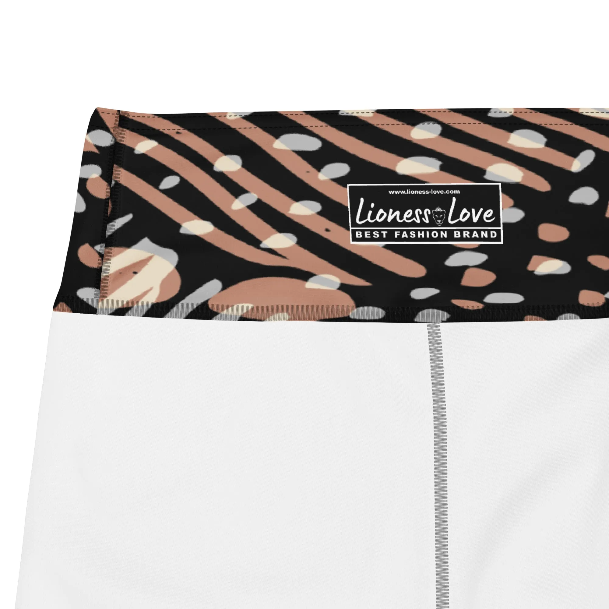 Wild and Fun Animal Print Yoga Capri Leggings | Fitness Capri Leggings, lioness-love