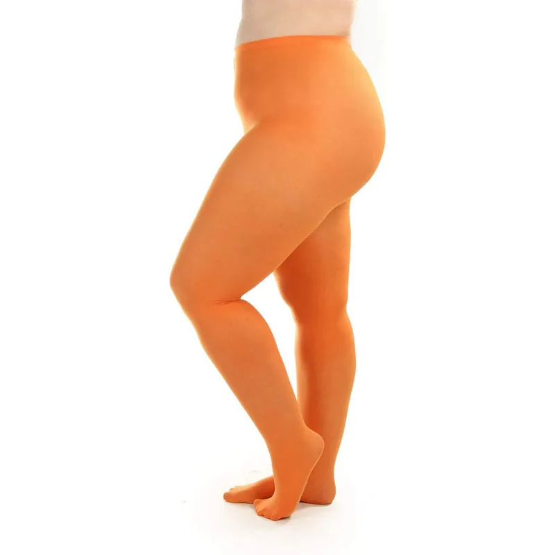 Women's Plus Size Opaque Microfiber Tights Solid Colored