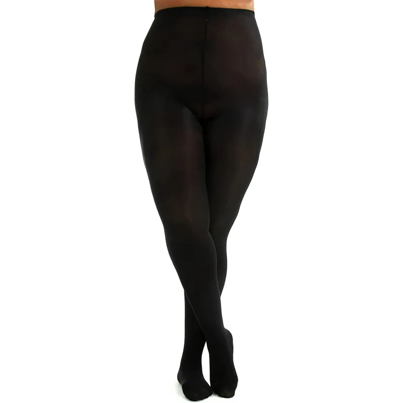 Women's Plus Size Opaque Microfiber Tights Solid Colored