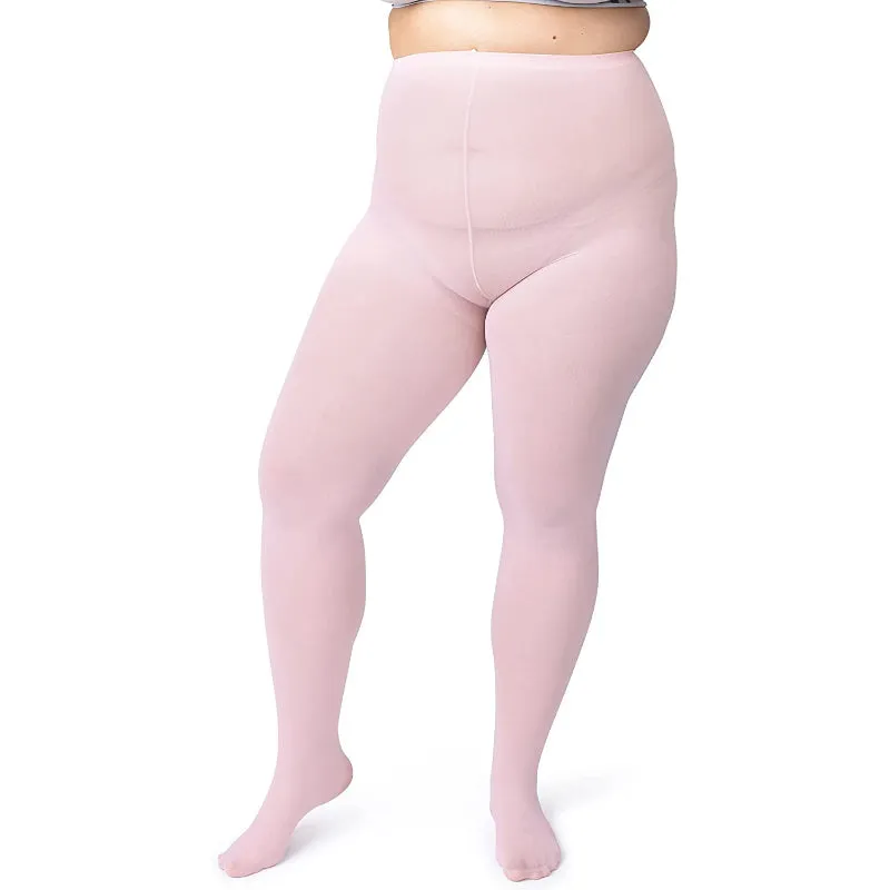 Women's Plus Size Opaque Microfiber Tights Solid Colored