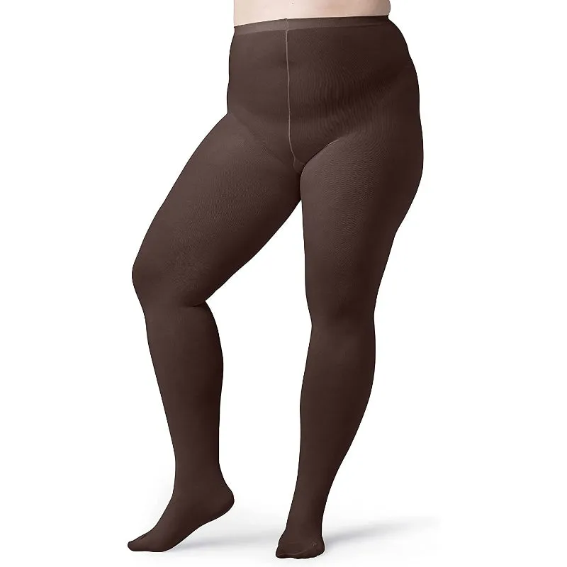 Women's Plus Size Opaque Microfiber Tights Solid Colored