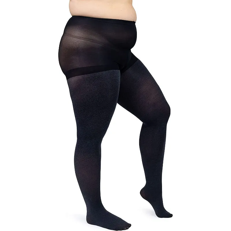 Women's Plus Size Opaque Microfiber Tights Solid Colored