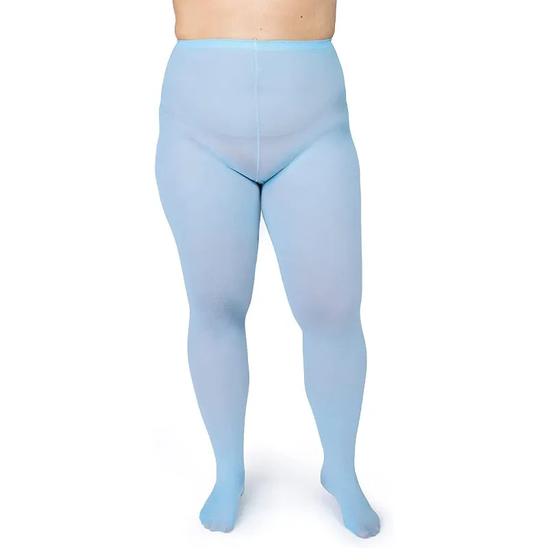 Women's Plus Size Opaque Microfiber Tights Solid Colored