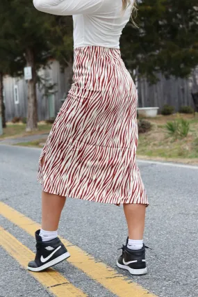 Zebra Print Satin Skirt